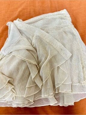 aerie Cream Layered Ruffle Skirt